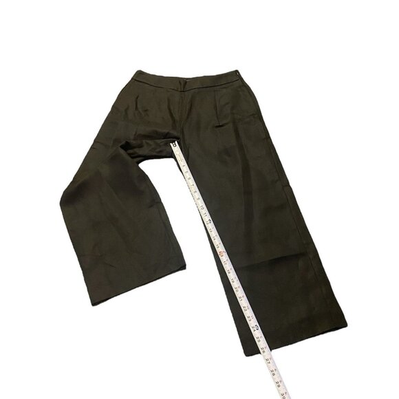 J Crew Pants Womens 10 Black Wide Leg Crop Pleated High Rise Linen NWT $128 - Picture 5 of 9